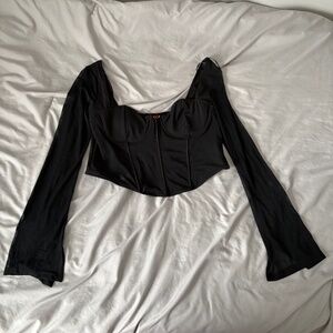 Garage Long Sleeve Corset Back Top